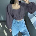 Square-neck Cropped Pullover