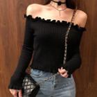 Lettuce Edge Off-shoulder Knit Top