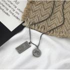 Tag Pendant Stainless Steel Necklace 1 Pc - Dark Silver - One Size