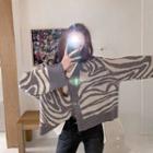 Zebra-printed Oversized Cardigan