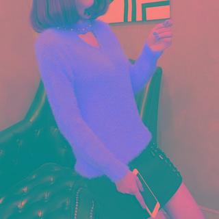 Cutout Fluffy Sweater