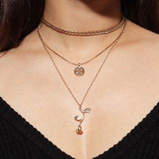 Rose Multi-chain Necklace