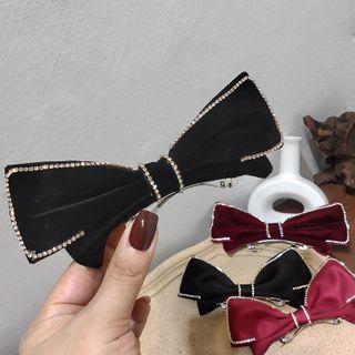 Embellished Velvet Bow Hair Clip