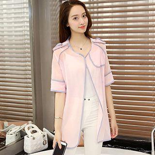 Piped Short-sleeve Light Jacket