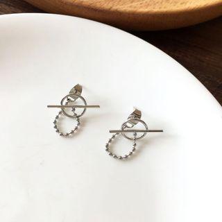 Geometric Alloy Dangle Earring S925 - Stud Earrings - 1 Pr - Silver - One Size