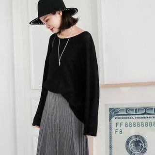 Loose Fit Waffle Knit Sweater