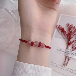Beaded Bracelet Bracelet - Red - One Size
