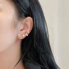 Faux Pearl Branch Stud Earring 1 Pair - Silver & Gold - One Size