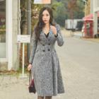 Double-breasted Tweed Flare Coat