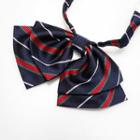 Striped Bow Tie Bow Tie - Stripe - Dark Blue & Green & Red - One Size