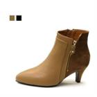 Zip-trim Two-tone Ankle Boots