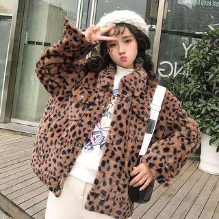 Leopard Patterned Furry Jacket