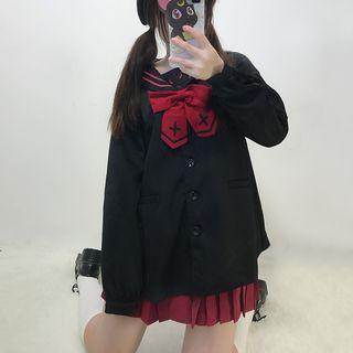 Bow Tie Buttoned Jacket