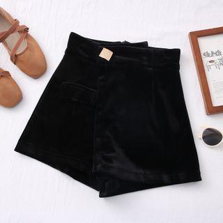 High-waist Velvet Skort