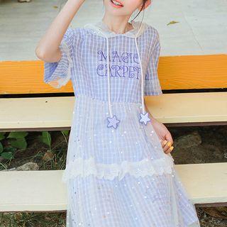 Hood Short-sleeve A-line Dress