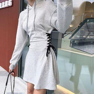 Hooded Lace-up Side Minidress