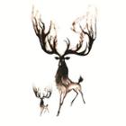 Deer Print Waterproof Temporary Tattoo Coffee - One Piece