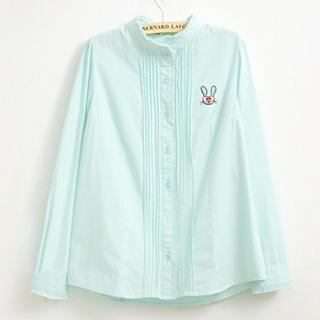 Long-sleeve Frilled Pintuck Blouse