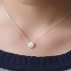 Sterling Silver Snowflake Necklace 1pc - Silver - One Size