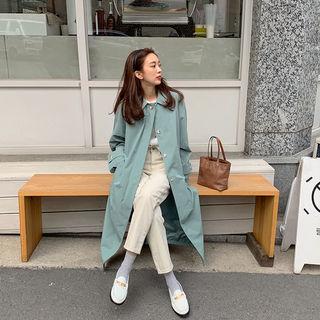 Hidden-button Pastel Mac Coat