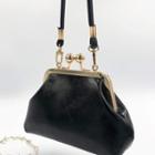 Faux Leather Pouch Black & Gold - One Size