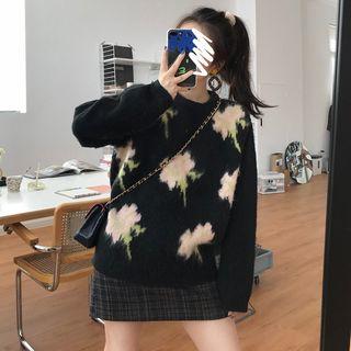 Flower Crew-neck Sweater