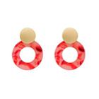 Acetate Hoop Dangle Earring Red - One Size