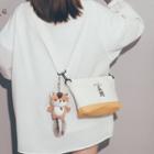 Two-tone Bear Embroidered Crossbody Bag