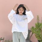 Long Sleeve Lettering Applique T-shirt Dress