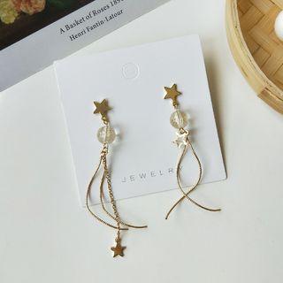 Non-matching Alloy Star Swirl Fringed Earring 1 Pair - Stud Earring - One Size