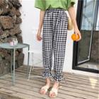 High-waist Plaid Wide-leg Pants As Shown In Figure - One Size