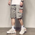 Printed Letter Cargo Shorts