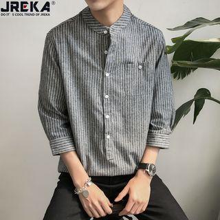 3/4-sleeved Striped Shirt