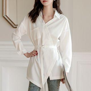 Tie Waist V-neck Shirt