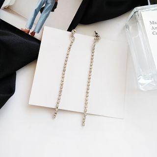 Rhinestone Dangle Earring 1 Pair - Earring - Silver - One Size