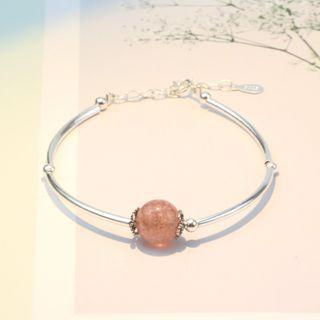 Alloy Bead Bracelet Pink & Silver - One Size
