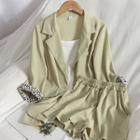Set: Blazer + Dress Shorts + Camisole Top
