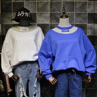 Cutout-neckline Pullover