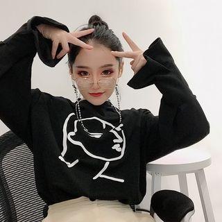 Print Bell-sleeve Pullover