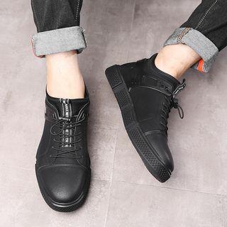 Lettering Strap Lace-up Casual Shoes