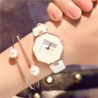 Hexagon Rhinestone Strap Watch