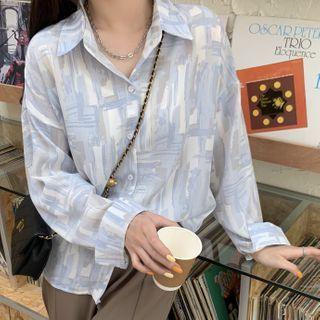 Print Shirt / Straight-leg Pants