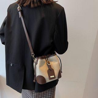 Canvas Buckled Bucket Bag