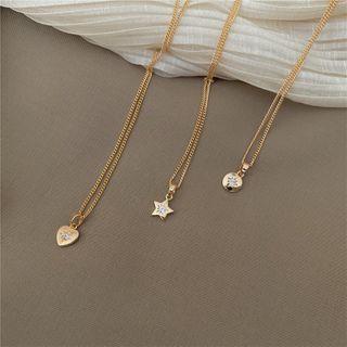 Rhinestone Star / Heart Pendant Necklace