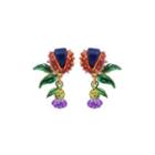 Fashion And Elegant Plated Gold Enamel Flower Stud Earrings Golden - One Size