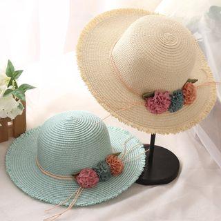 Flower Detail Boater Hat
