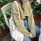 Round-neck Stripe Knit Pullover
