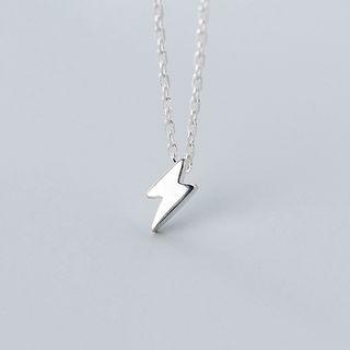 925 Sterling Silver Lightning Pendant Necklace S925 Silver - As Shown In Figure - One Size