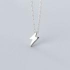 925 Sterling Silver Lightning Pendant Necklace S925 Silver - As Shown In Figure - One Size