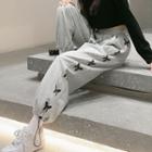 Bungee Cord Printed Sweatpants Gray - One Size